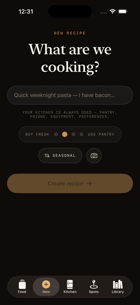 New recipe on iPhone