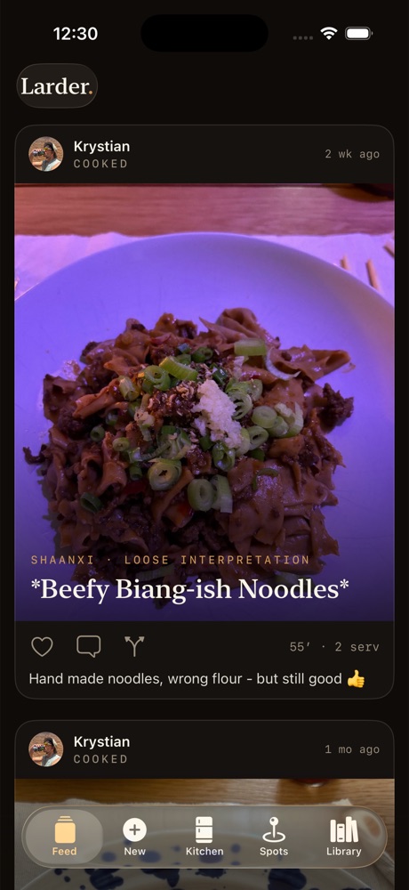 Social feed on iPhone