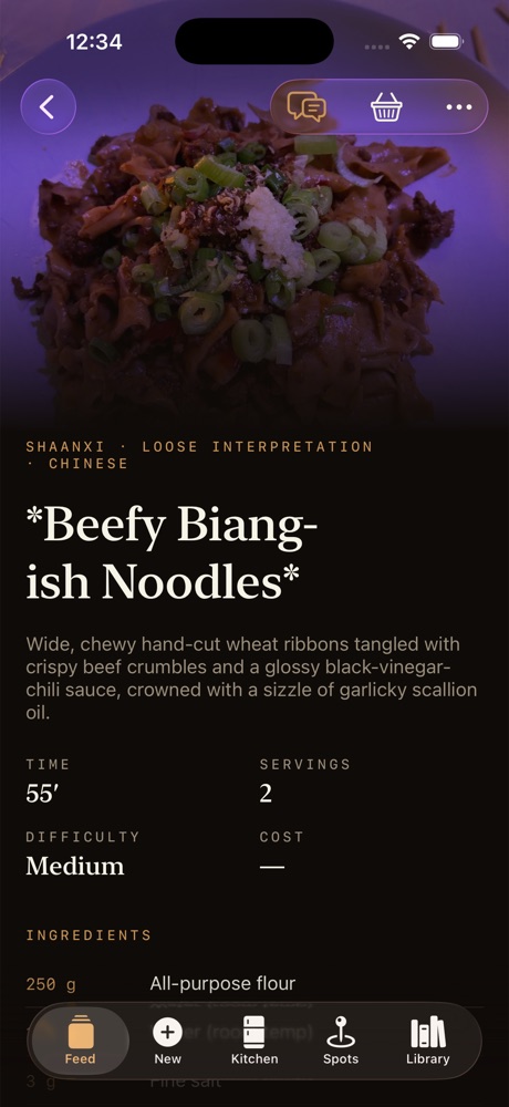 Recipe on iPhone